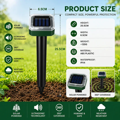 🌸Spring Sale 50% OFF☘️Solar Powered Waterproof Screw Mole Repellent