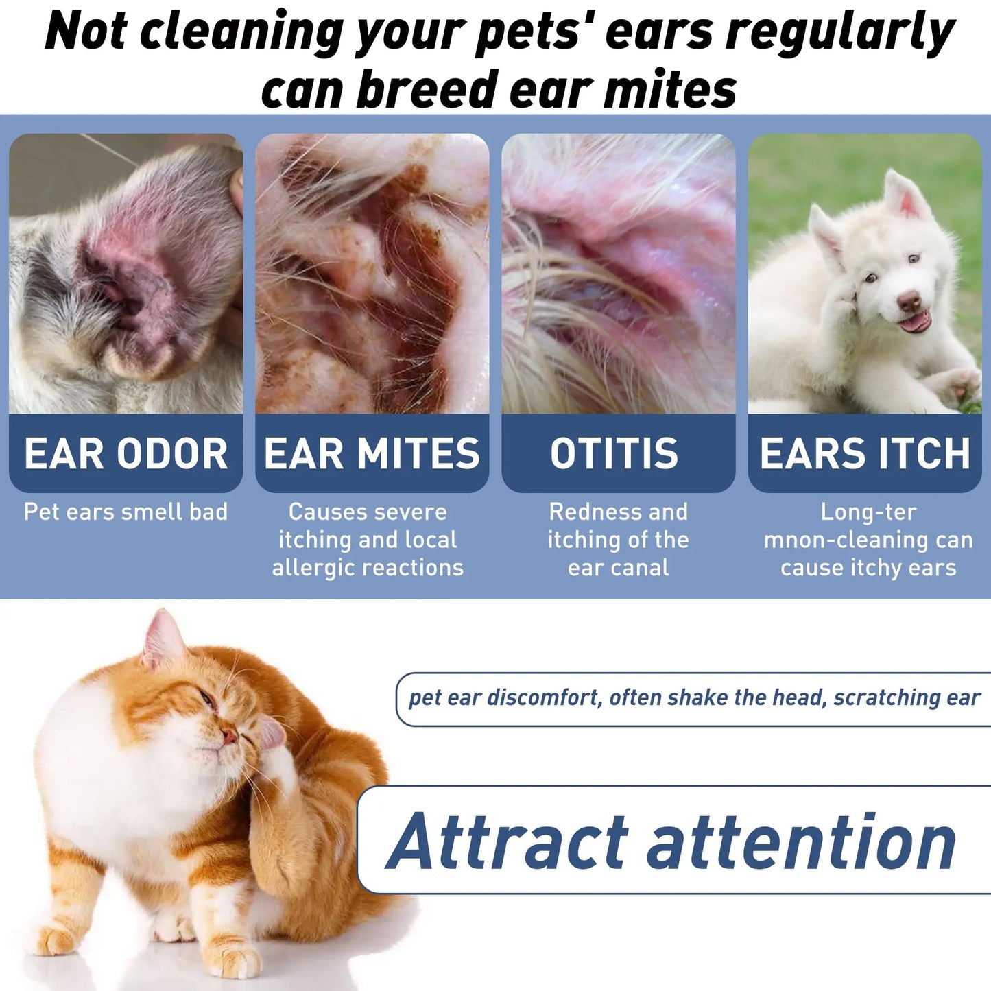 🐶🐱 Pet Clear Natural 60Ml Ear Drops