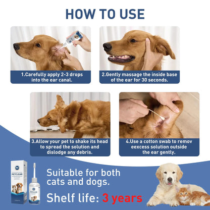 🐶🐱 Pet Clear Natural 60Ml Ear Drops